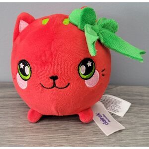 Claire's Exclusive Squeezamals Round Red Christmas Cat Plush Stuffed Animal